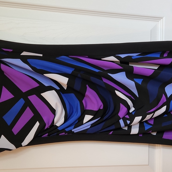 Valerir Bertinelli Colorblock Side Ruching Dress 👗 - Picture 3 of 4